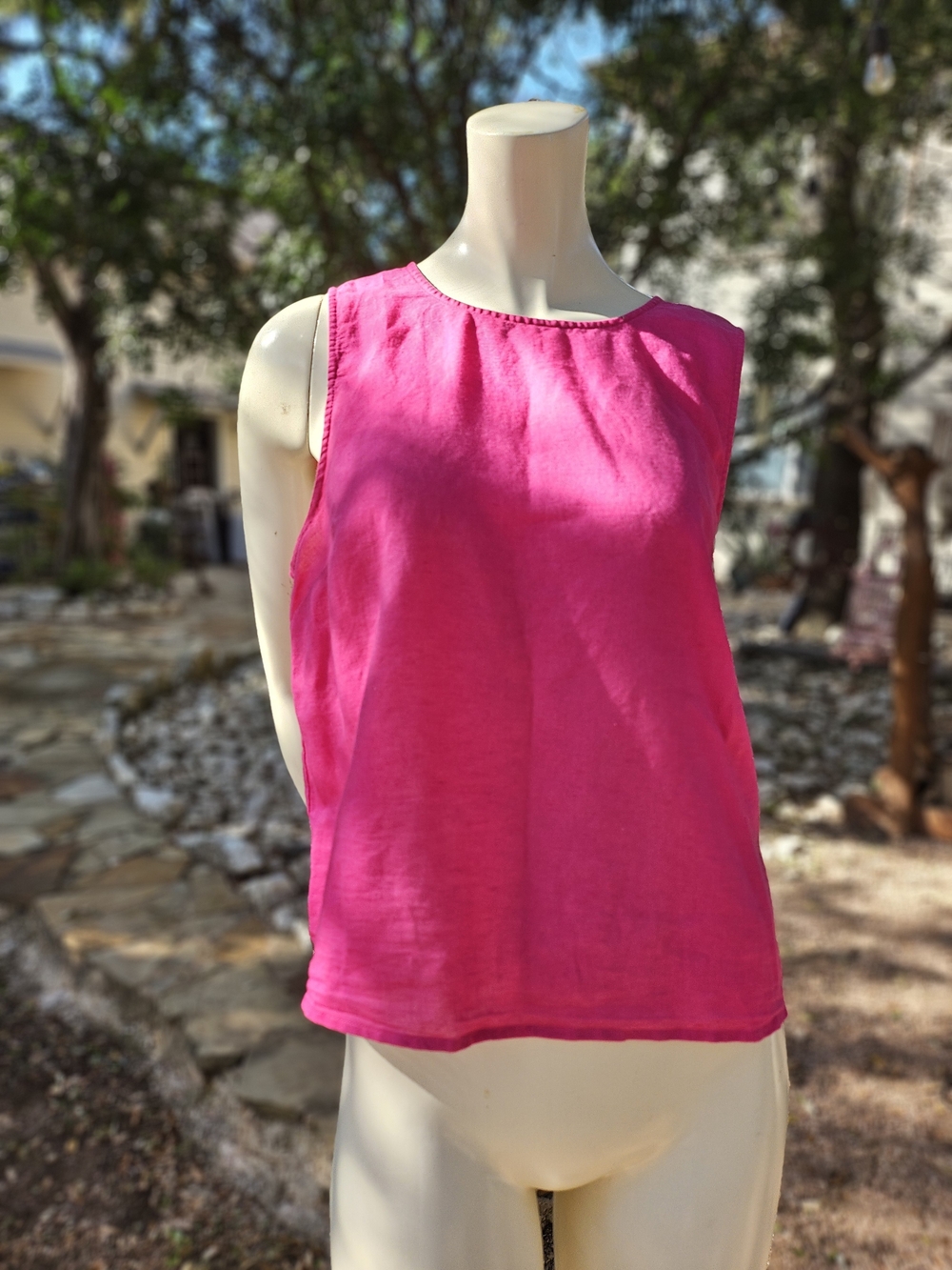 J Crew Women’s Sleeveless Linen Cotton Pink Tank Top L